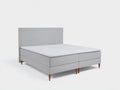 Camas dobles tapizada en tela 200x180x110 cm - gris claro - diseño moderno para dormitorio