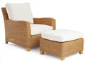 Sillones de ratán con reposapiés 85x90x98 cm - ratán natural y blanco - estilo mediterráneo