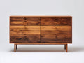 Cómodas de madera 150x45x82 cm - marrón nogal - 6 cajones estilo moderno