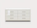 Cómodas de madera con 6 cajones 140x45x75 cm - blanco brillo - diseño moderno para dormitorio