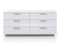 Cómodas de madera 120x40x75 cm - Blanco - Diseño moderno con 6 cajones para dormitorio