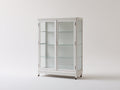 Vitrina de madera y vidrio 120x40x130 cm - blanco - con estantes de vidrio