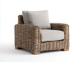 Sillones de ratán de fibra trenzada 90x86x88 cm - marrón natural - estilo rústico para salón y terraza