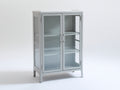 Vitrina de metal y vidrio 80x35x120 cm - gris claro - diseño industrial para salón y comedor