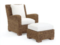 Sillones de ratán 80x80x100 cm - Natural-Blanco - Diseño con reposapiés para salón